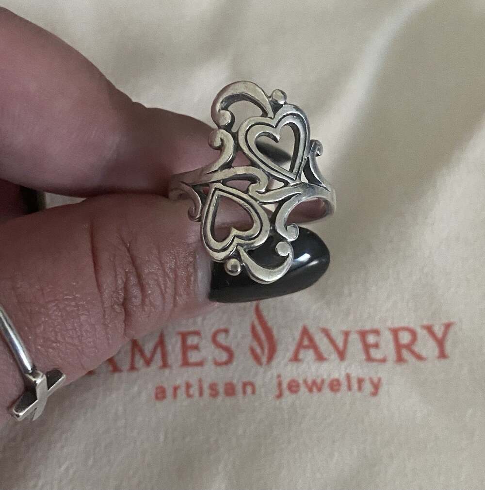 James Avery Swirls and Scrolls Hearts Ring Size 9